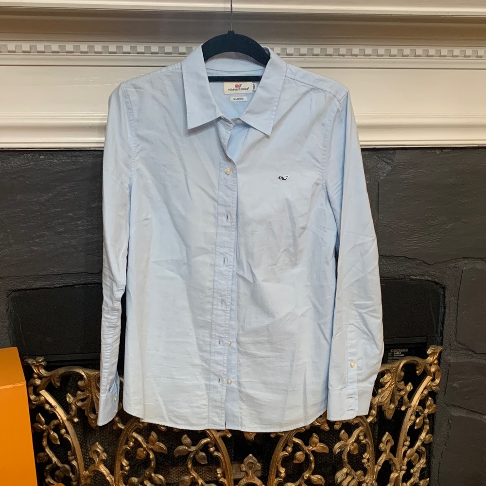 🐳 Vineyard Vines Sky Blue Women's Blouse